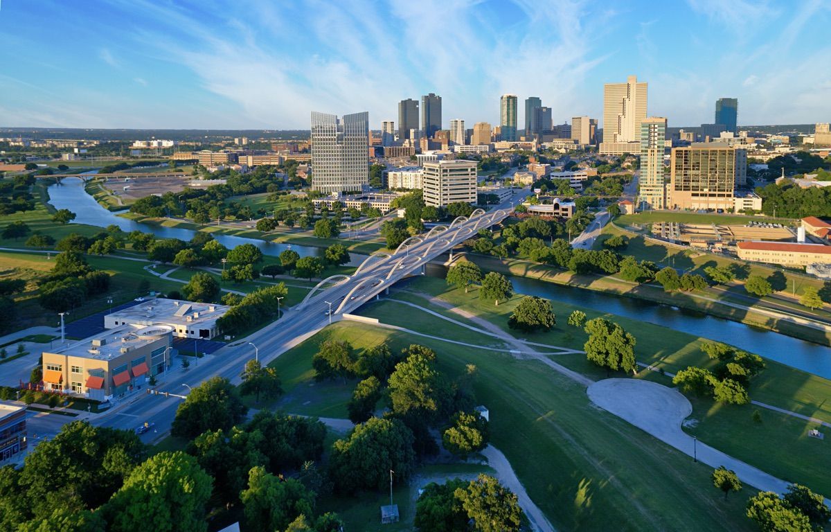 Fort Worth skyline and Trinity River